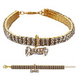 COLLARE GIOIELLO STRASS OSSO ORO